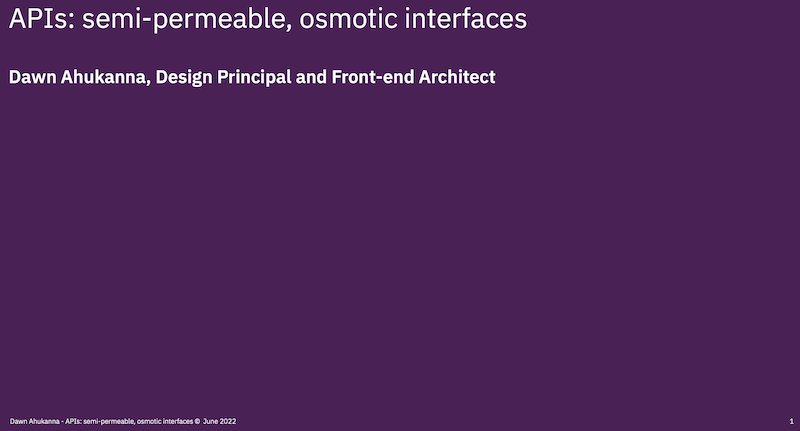 Presentation: APIs as semipermeable interfaces